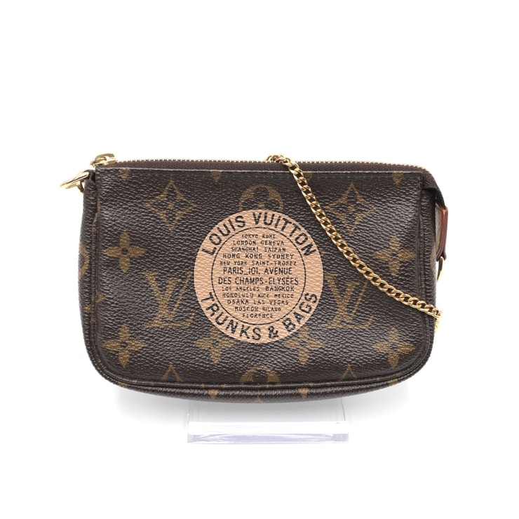 LOUIS VUITTON(ルイヴィトン)モノグラム T&B ミニポシェットアクセソワール ヴィンテージ アクセサリーポーチ チェーンバッグ ブラウン PVC ゴールド金具 レディース【中古】
