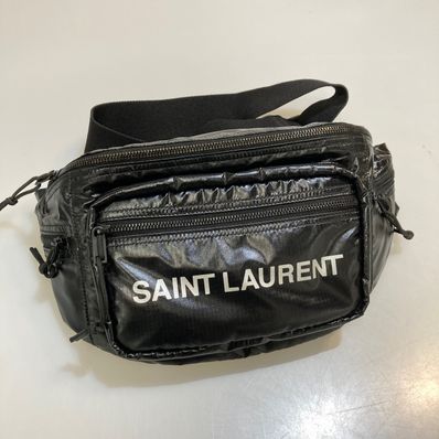 SAINT LAURENT Body Bag Nux Nylon "Silver/Black"