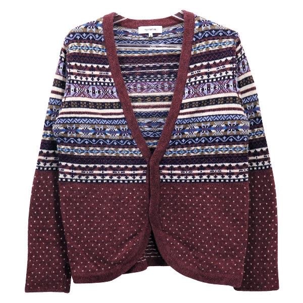 NONNATIVE ノンネイティブ HUNTER CARDIGAN WOOL MIX FAIR ISLE JACQUARD NN-K1801 ハンターカーディガン ウール ミックス フェアアイル ジャガード パープル トップス ニット セーター