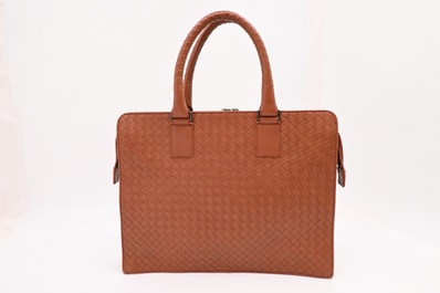 ボッテガヴェネタ イントレチャート ビジネスバッグ レザー ブラウン