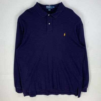 古着 ポロバイラルフローレン Polo by Ralph Lauren 長袖シャツ ワンポイント ポニー 大きいサイズ XLT ネイビー系 メンズ