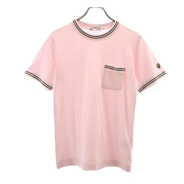 A BATHING APE アベイシングエイプ 日本製 半袖 Tシャツ S ピンク クルーネック