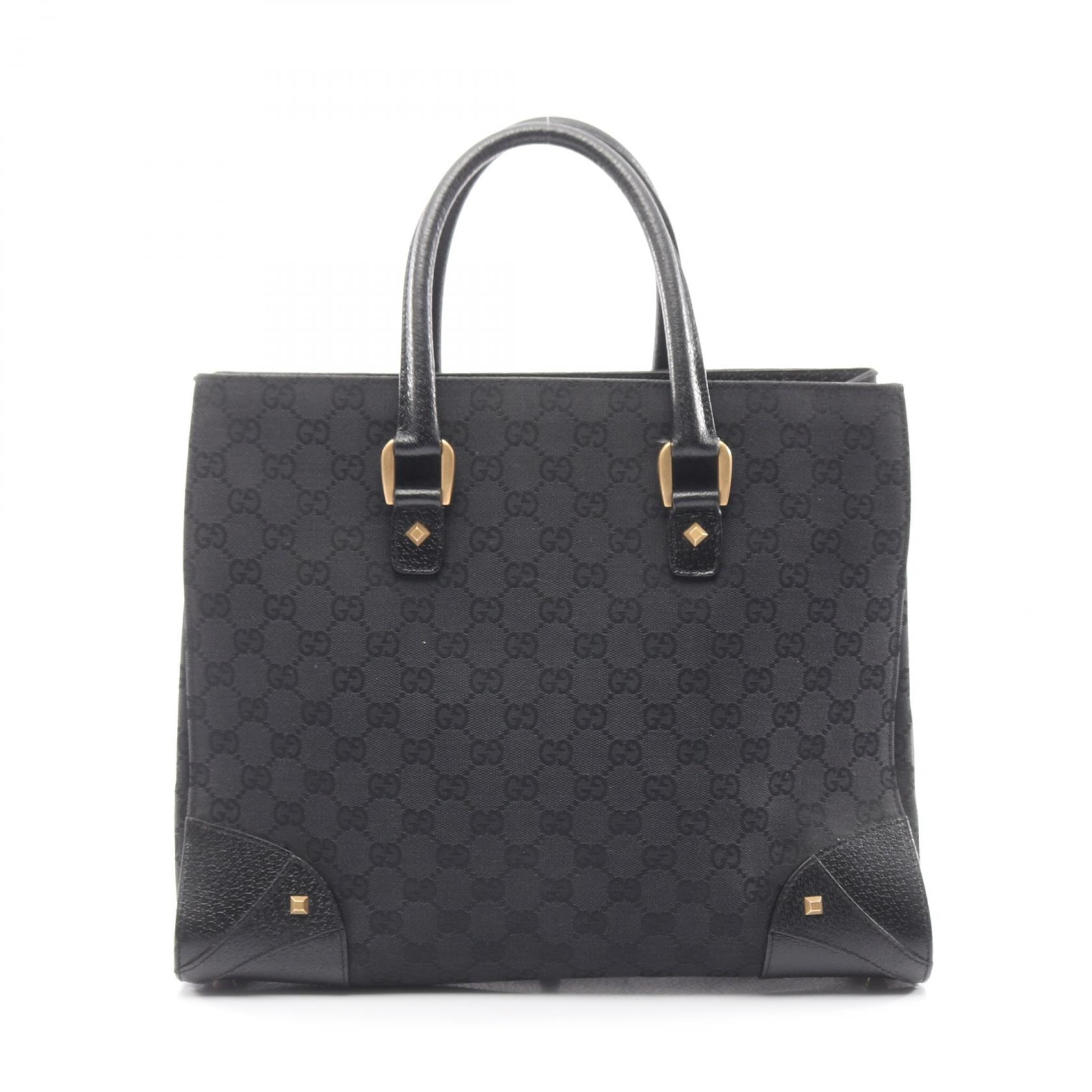 グッチ GUCCI GGキャンバス ハンドバッグ バッグ キャンバス レザー レディース ブラック系 120897 【中古】