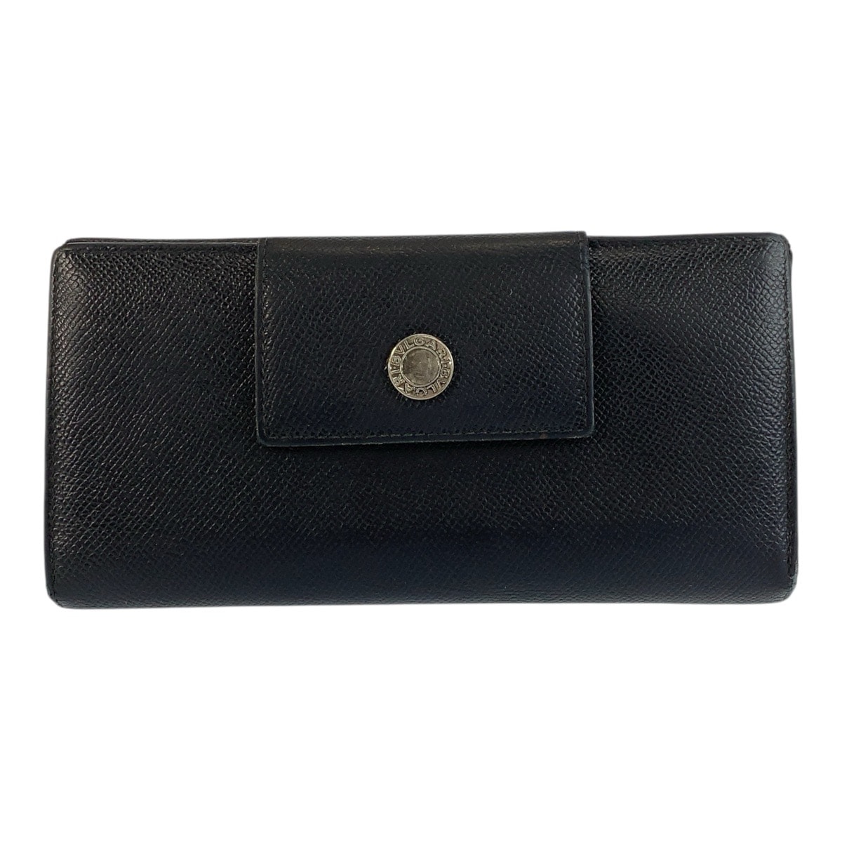 美品 BVLGARI ブルガリ クラシコ ブラック 黒 シルバー金具 レザー 長財布 ロングウォレット 602579 【中古】