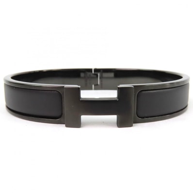 極美品 エルメス エナメルブレスレット クリックHH ソーブラック ブラック