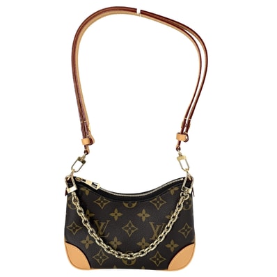 LOUIS VUITTON ルイヴィトン 2WAY ナノ・ブーローニュ ハンドバッグ ショルダーバッグ 肩掛け 斜め掛け M25519 モノグラムキャンバス ブラウン 茶 ゴールド金具 レディース 美品【中古品】
