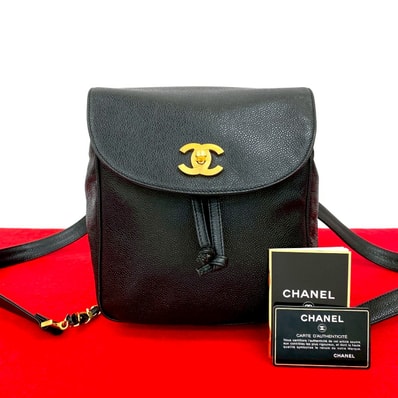 CHANEL シャネル ココマーク キャビアスキン リュックサック ブラック
728-4