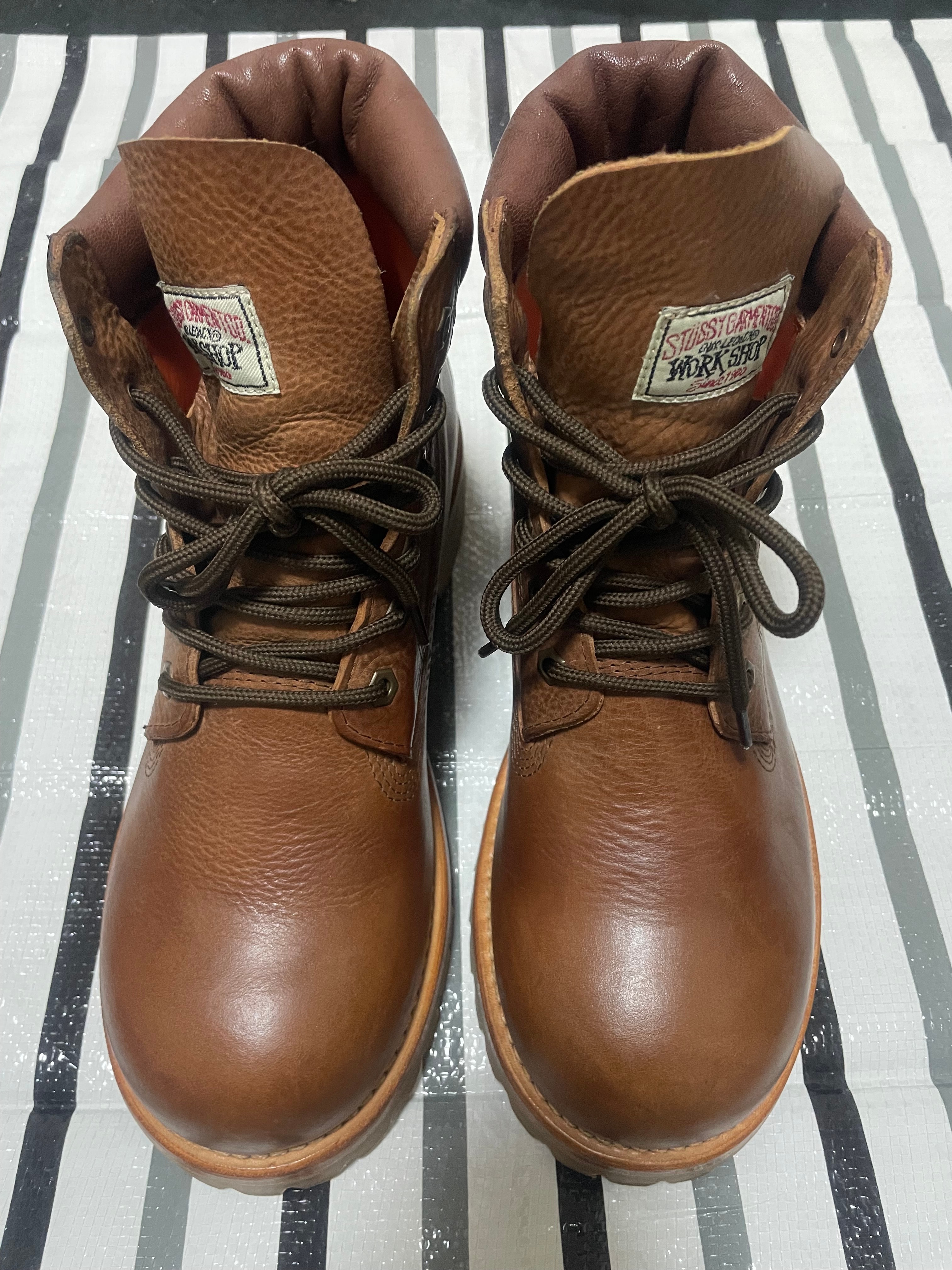 Stussy x Our Legacy Work Boot "Oak Brown Leather"