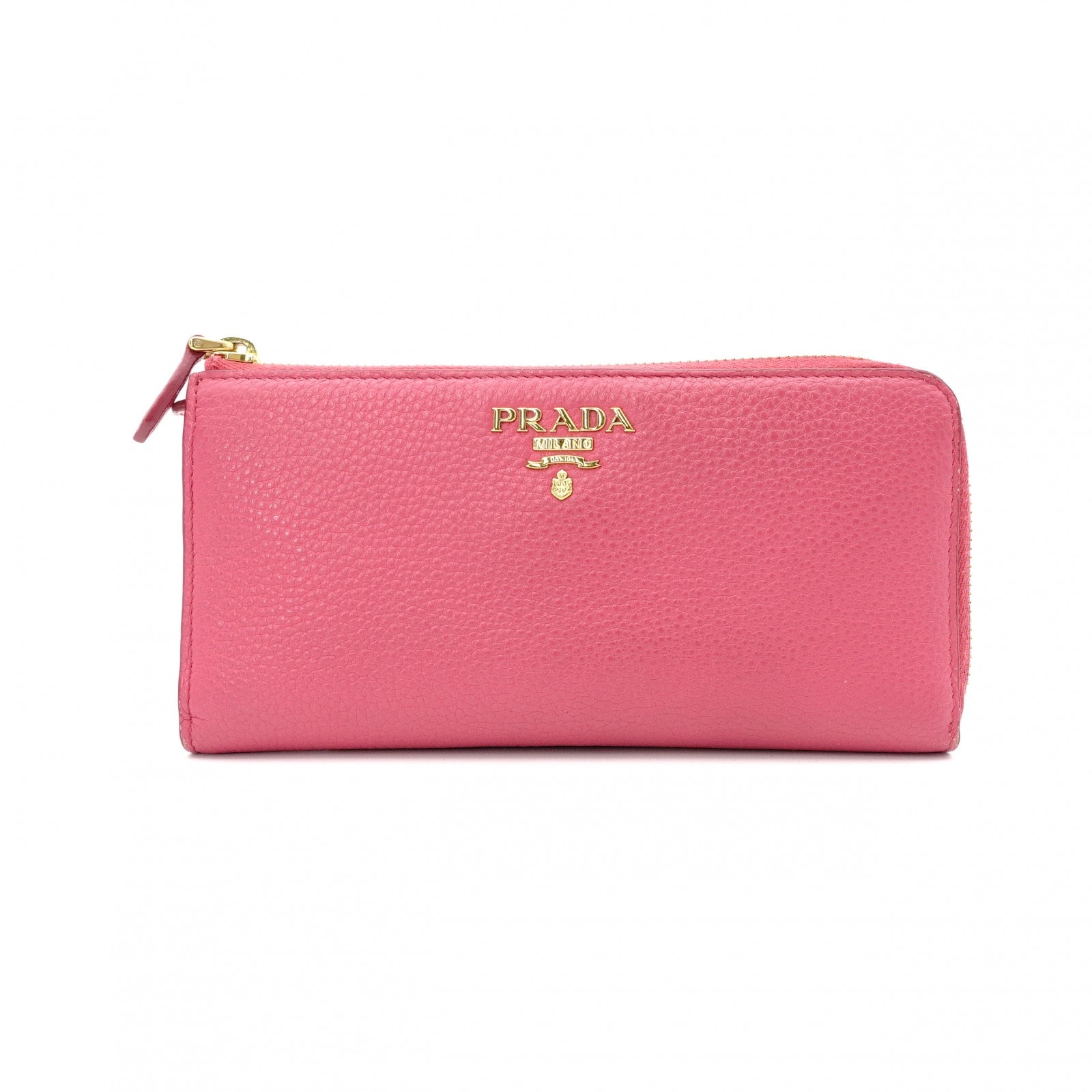 PRADA プラダ サフィアーノレザー 長財布 レザー ピンク ゴールド金具