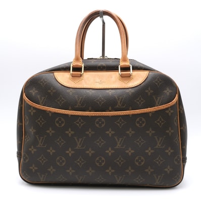 LOUIS VUITTON(ルイ・ヴィトン)ドーヴィル ヴィンテージ ハンドバッグ モノグラム ブラウン ヌメ革 ゴールド金具 M47270【中古】