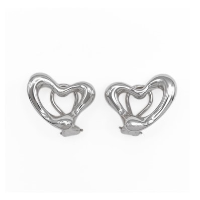 TIFFANY&Co. ティファニー オープンハート イヤリング SV925 シルバー 新品仕上済 レディース 【中古】