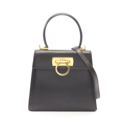 サルヴァトーレフェラガモ Salvatore Ferragamo ガンチーニ 2WAY ハンドバッグ バッグ レザー レディース ブラウン系 【中古】
