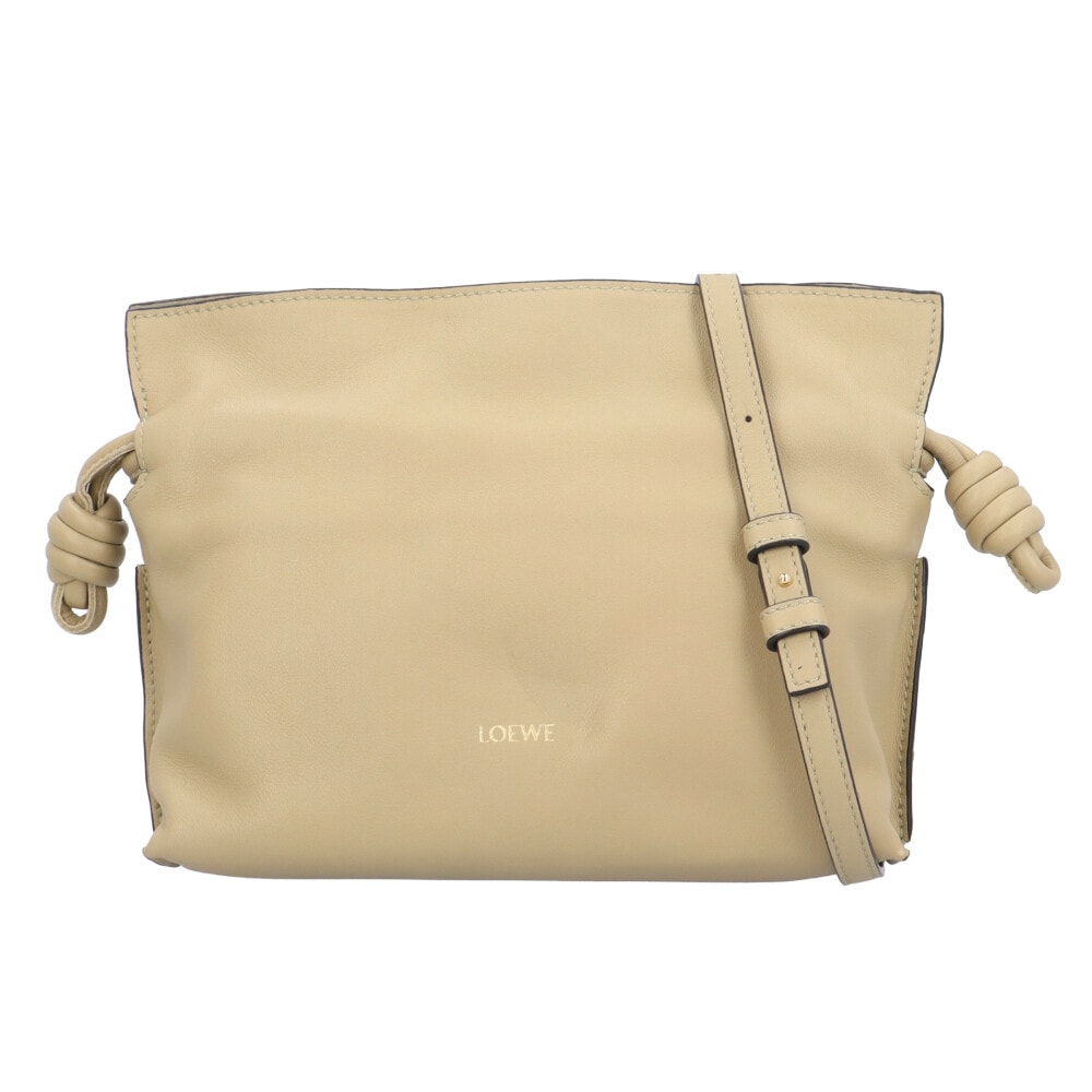 ロエベ フラミンコ クラッチミニ ショルダーバッグ レザー A411FC2X73 ベージュ レディース LOEWE  中古