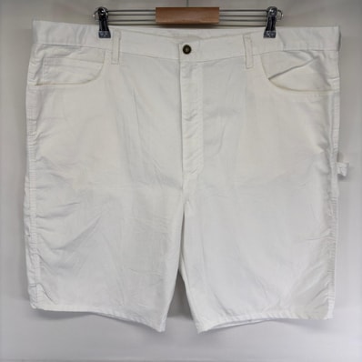 古着 ディッキーズ Dickies パンツ ハーフパンツ ワンポイントロゴ ペインター ショートパンツ ジップ w44 ホワイト系 メンズ