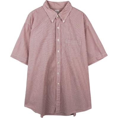 古着 ブルックスブラザーズ Brooks Brothers 346 シアサッカー 半袖 ボタンダウンストライプシャツ メンズXL相当/eaa665168