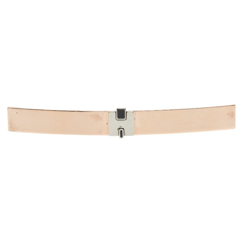 エルメス アイリーン バレッタ ヘアアクセサリー ゴールド シルバー ブラック メッキ メタル レディース HERMES 【中古】