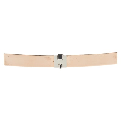 エルメス アイリーン バレッタ ヘアアクセサリー ゴールド シルバー ブラック メッキ メタル レディース HERMES 【中古】