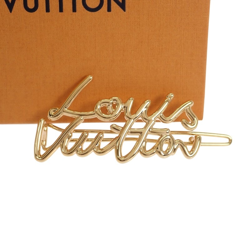 ルイヴィトン LOUIS VUITTON バレッタ・LVスクリプト ヘアピン M03251 バレッタ GP ゴールド レディース【中古】【Aランク】