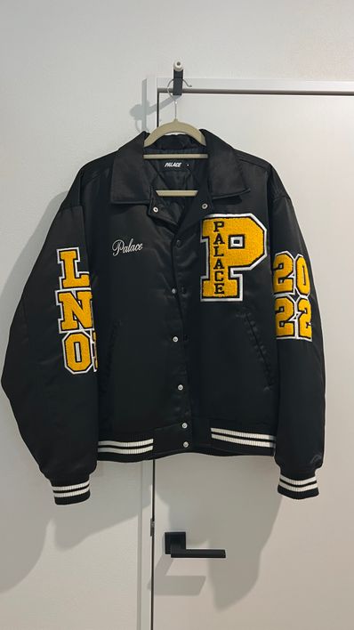 PALACE Satin Varsity Jacket "Black"