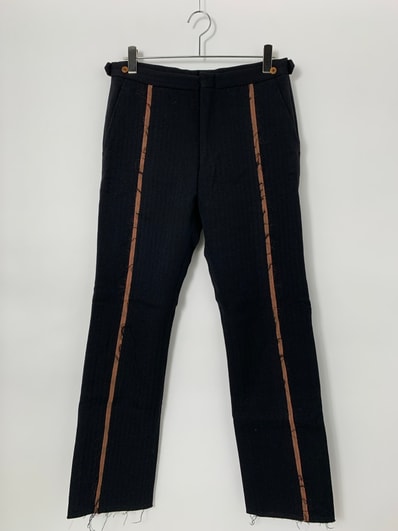 COMME des GARCONS HOMME PLUS Brown line frayed slacks Black