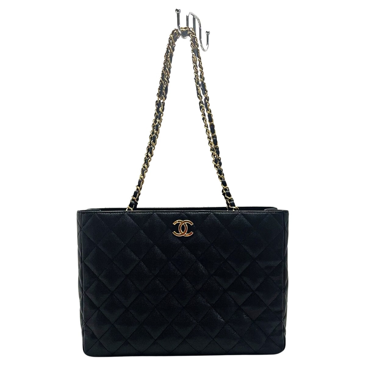 ☆☆CHANEL シャネル マトラッセ AS3634 ブラック チェーントートバッグ キャビアスキン レディース ゴールド金具