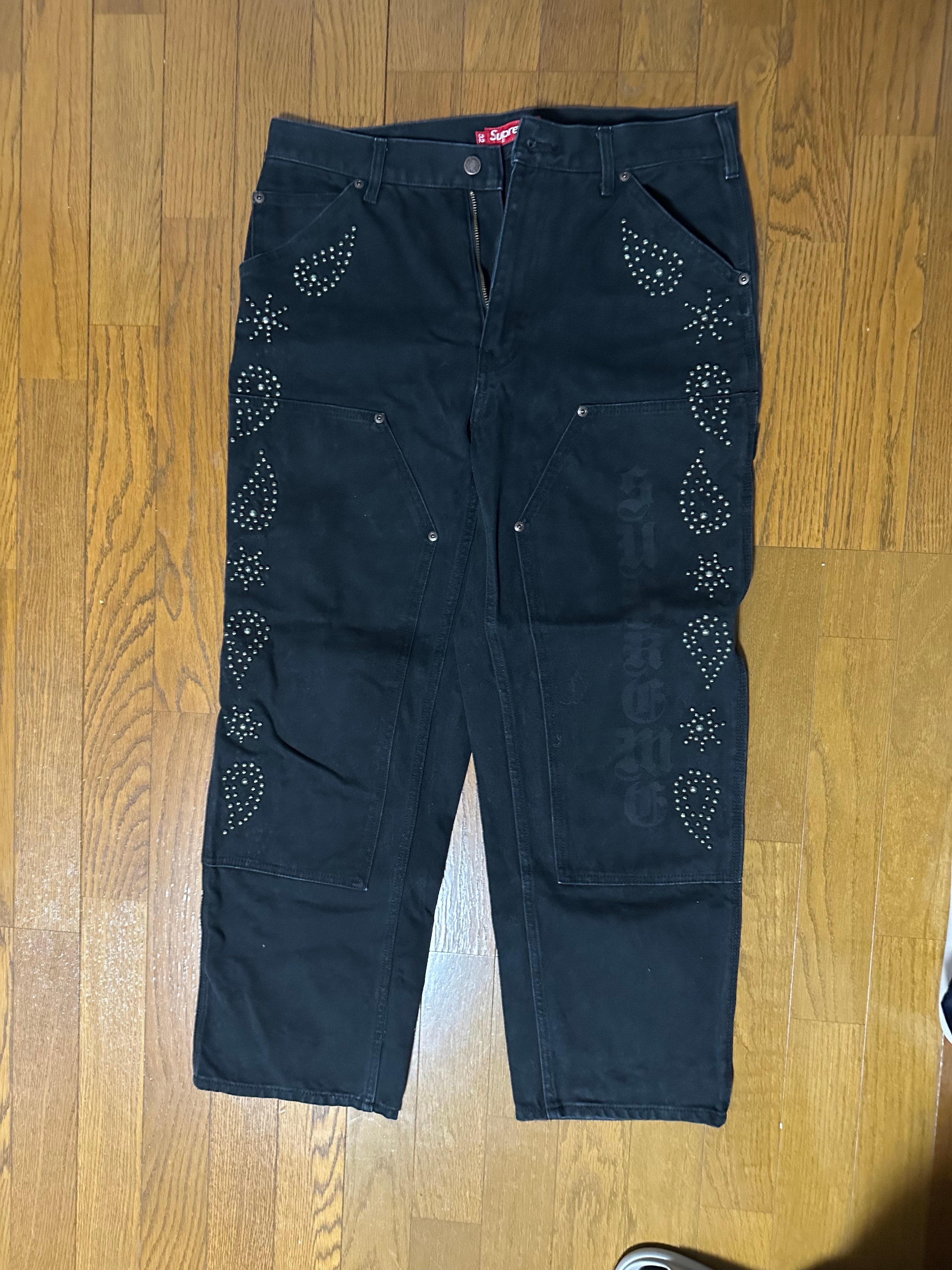 Supreme Paisley Studded Double Knee Painter Pant "Black"