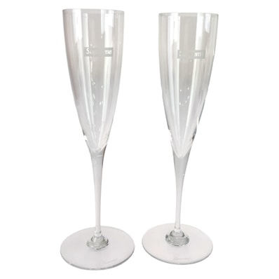 新品未使用 Supreme シュプリーム 19AW Baccarat Dom Perignon Flute Set クリア ガラス シャンパングラス 2本セット 603621 【中古】