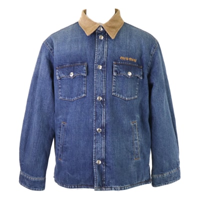 MIU MIU Women's Denim Down Jacket "Blue"