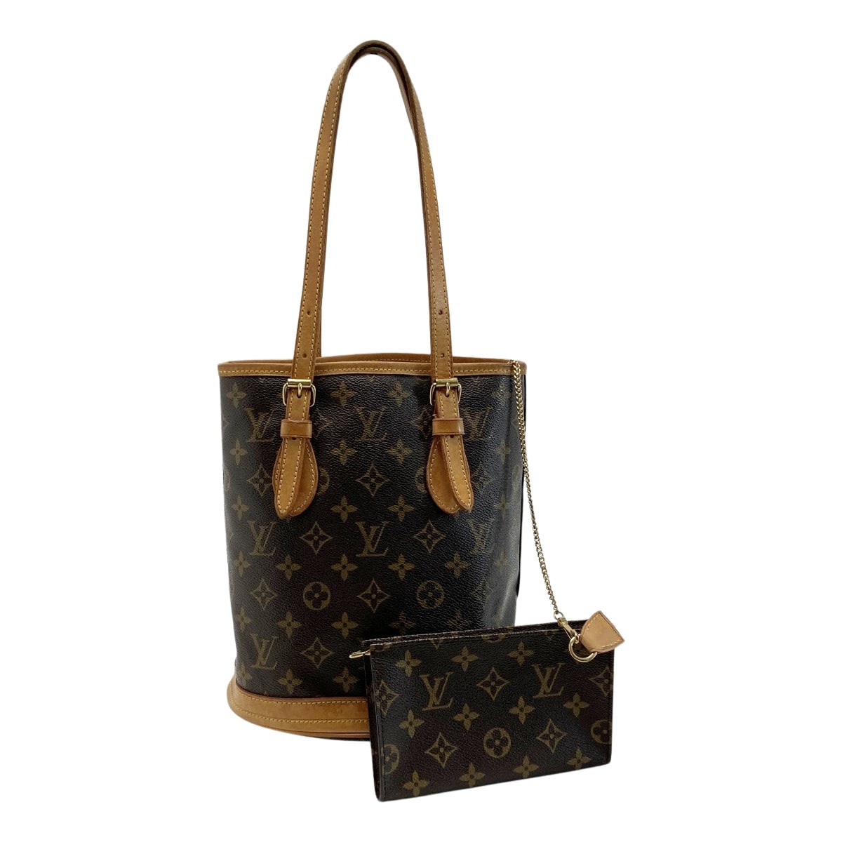 ☆☆LOUIS VUITTON ルイヴィトン モノグラム プチ・バケット トートバッグ M42238 ショルダーバッグ ポーチ有