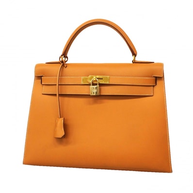 【6de5814】エルメス ハンドバッグ ケリー32 ヴァッシュ ナチュラル ゴールド金具 □B刻印【中古】レディース