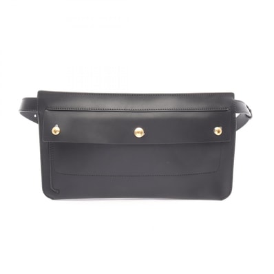 バーバリー BURBERRY ウエストポーチ ウエストバッグ バッグ レザー レディース ブラック系 【中古】