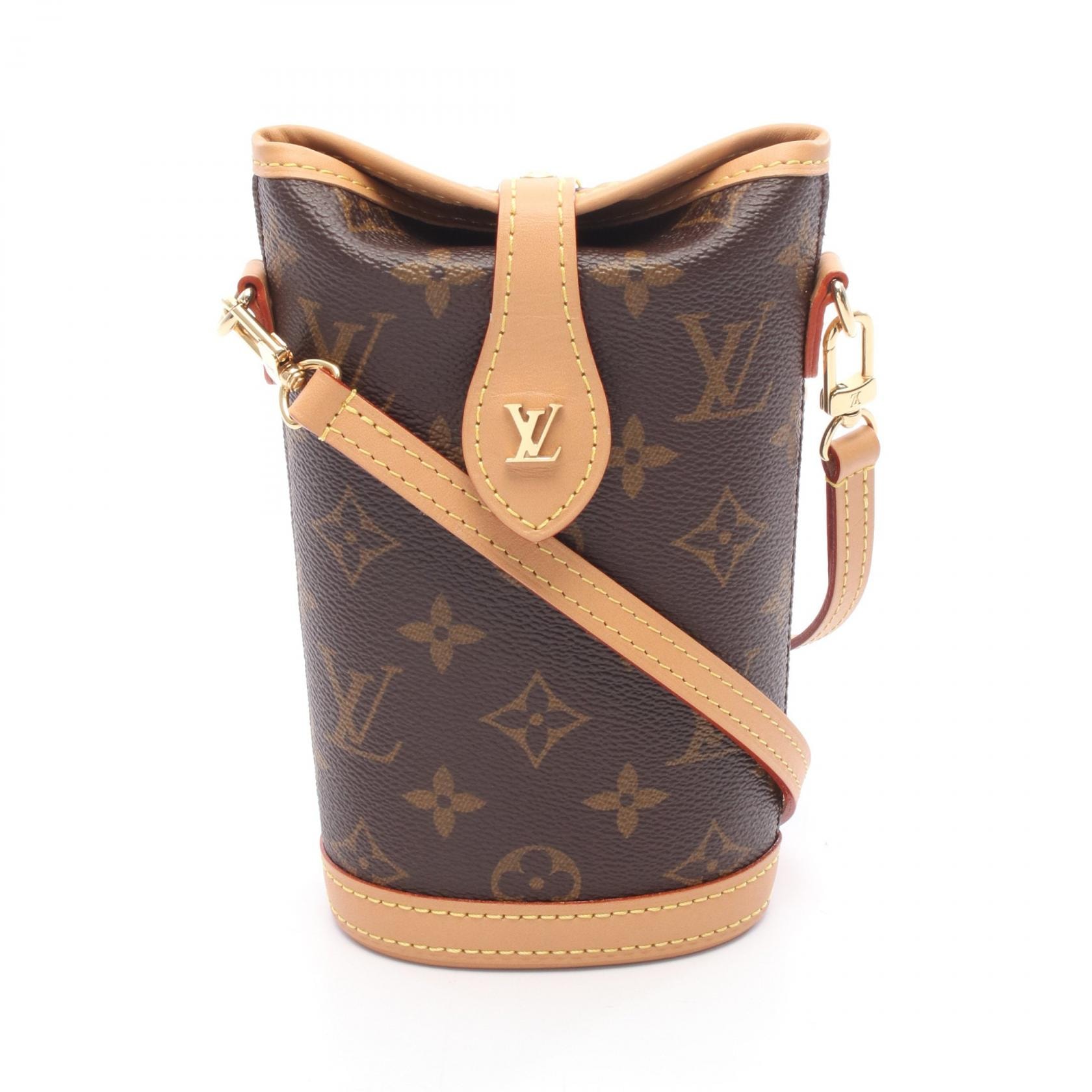 ルイ・ヴィトン LOUIS VUITTON フォールド ミーポーチ ショルダーバッグ バッグ PVCコーティングキャンバス レザー モノグラム レディース ブラウン系 M80874 【中古】