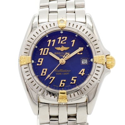 ★SALE【6wfc0194】ブライトリング カリスティーノ ビゴロ B52345 青文字盤【中古】腕時計 レディース