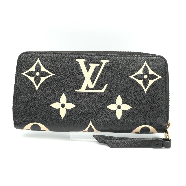 LOUIS VUITTON(ルイ・ヴィトン)ジッピー・ウォレット 長財布 モノグラム アンプラント バイカラー ノワール ベージュ M69794【中古】