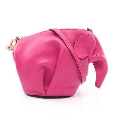 ロエベ LOEWE エレファントバッグ ミニ ショルダーバッグ バッグ カーフ レディース ピンク系 【中古】