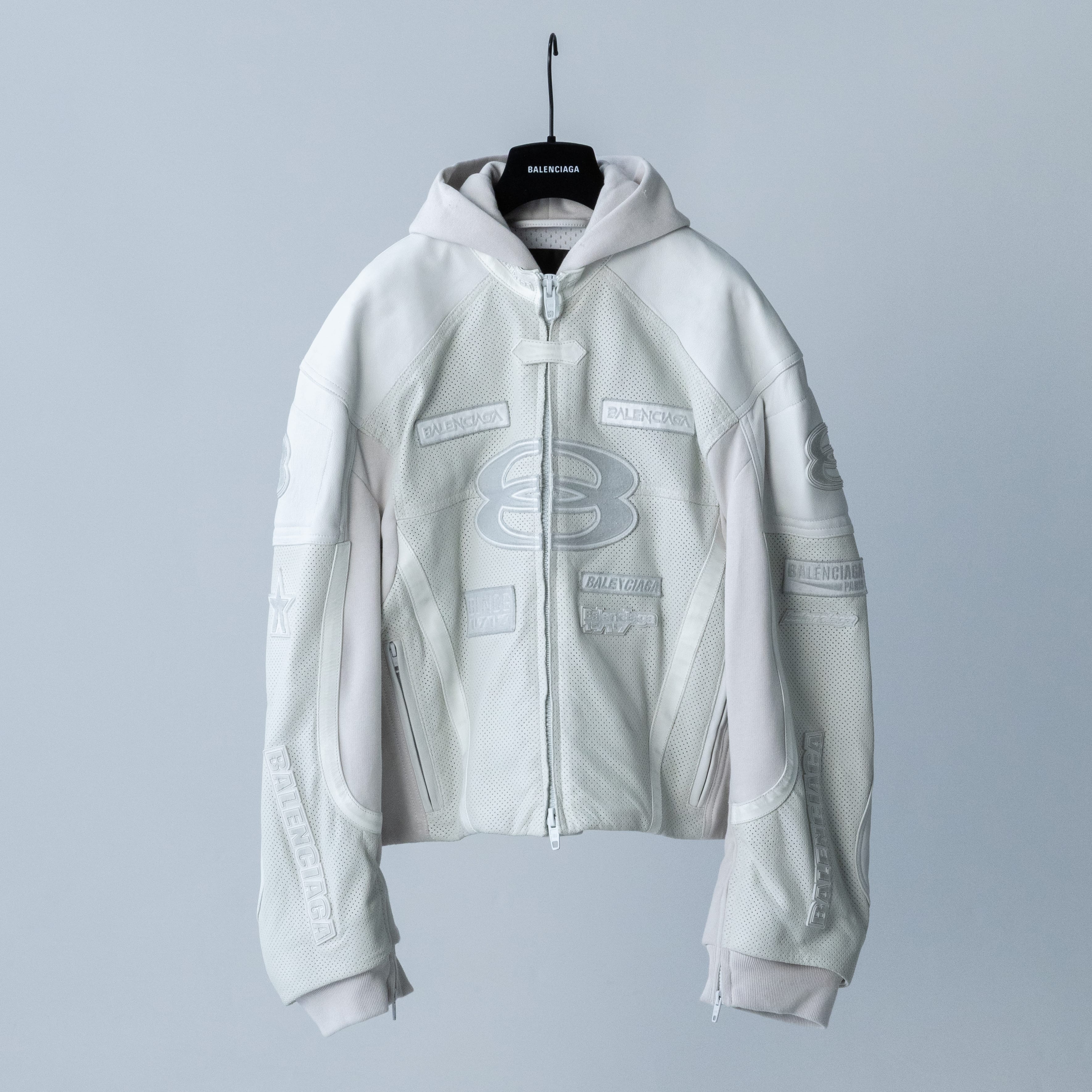 BALENCIAGA Hybrid Biker Jacket "Dirty White"