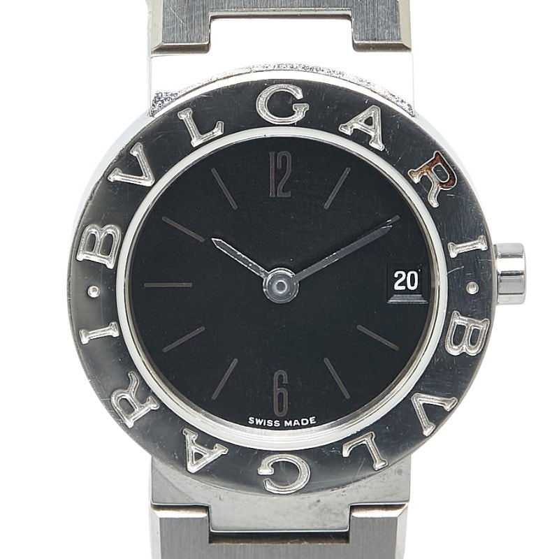 ブルガリ ブルガリブルガリ 腕時計 BB23SS クオーツ ブラック文字盤 ステンレススチール レディース BVLGARI 【中古】