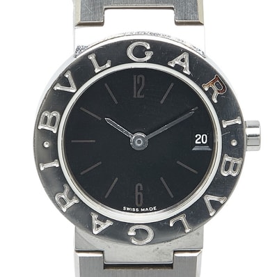 ブルガリ ブルガリブルガリ 腕時計 BB23SS クオーツ ブラック文字盤 ステンレススチール レディース BVLGARI 【中古】