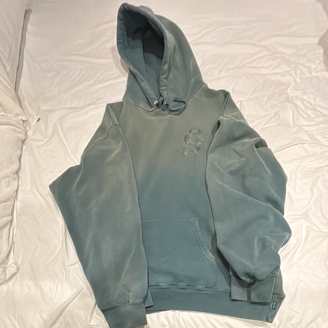 Supreme Overdyed S Logo Hooded Sweatshirt "Teal"