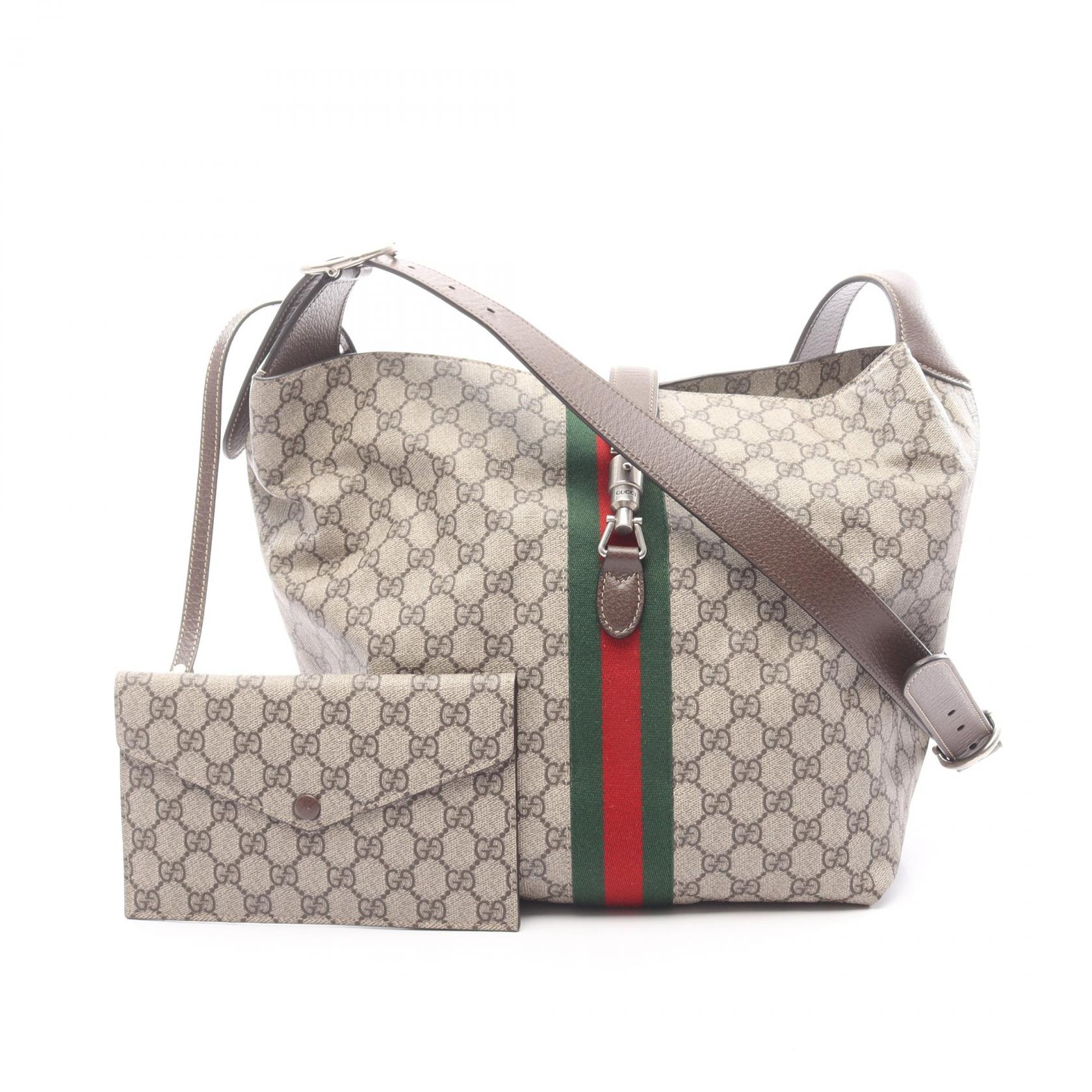グッチ GUCCI ジャッキー1961 ミディアム クロスボディ ショルダーバッグ バッグ PVCコーティングキャンバス レザー レディース ベージュ系 / ブラウン系 / マルチカラー 758684 【中古】