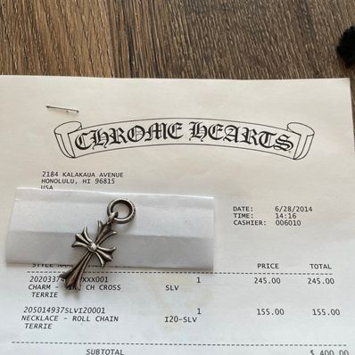 Chrome Hearts Tiny CH Cross Charm "Silver"