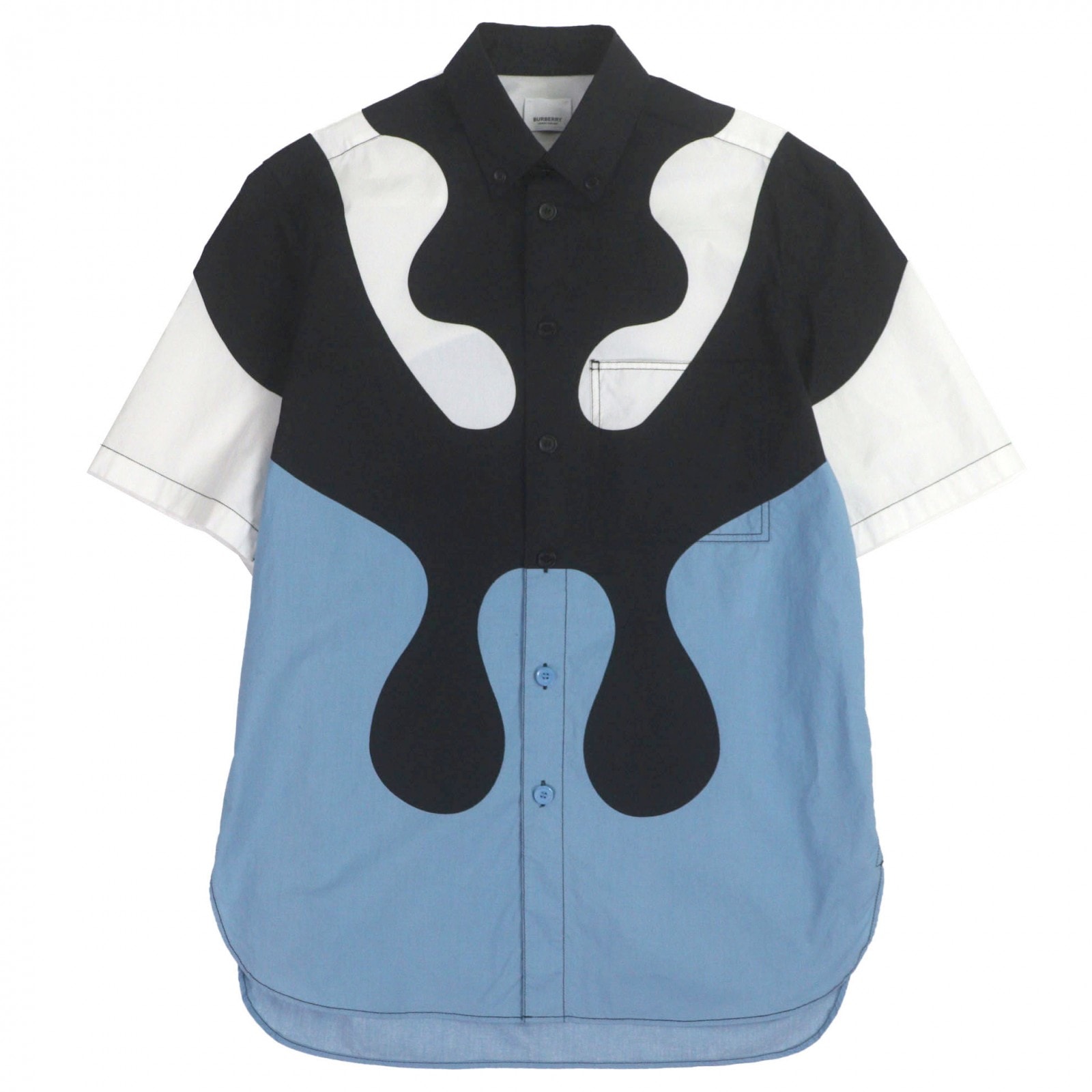 美品 バーバリー 半袖シャツ ブラック メンズ S 8051924