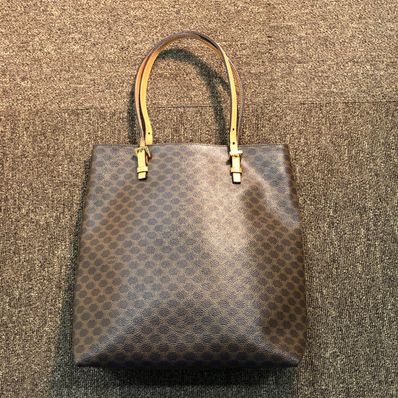 CELINE Macadam PVC Leather Tote Bag "Brown"