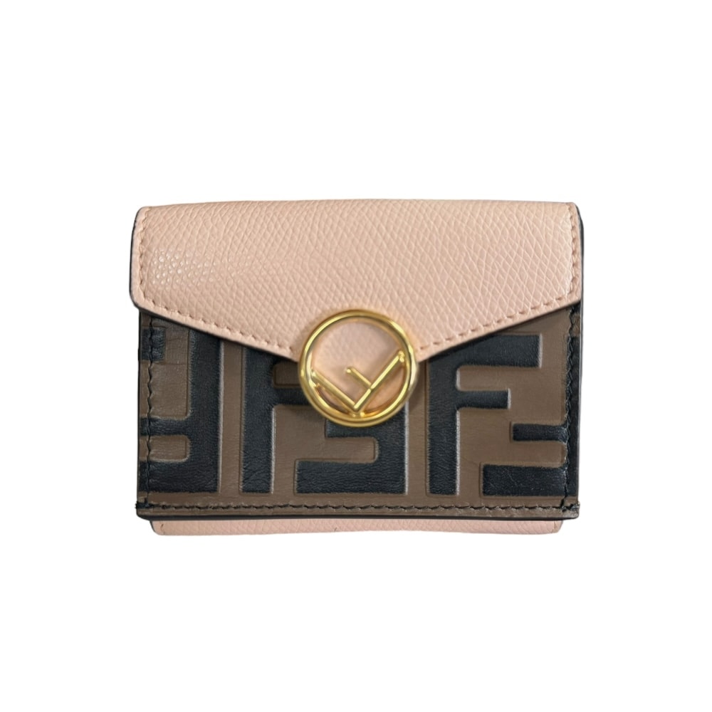 フェンディ ズッカ 三つ折り財布 レザー 8M0395 レディース FENDI  中古