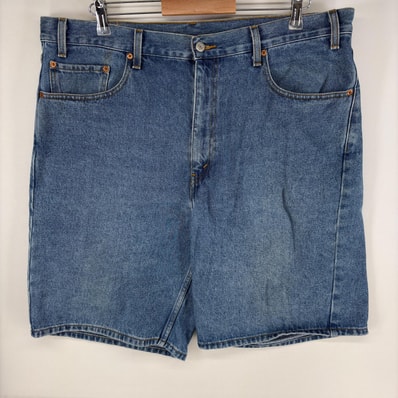 古着 リーバイス Levi's デニム パンツ 5ポケット ハーフ ジッパーフライ ジーンズ 550 大きいサイズ w40 ブルー系 メンズ
