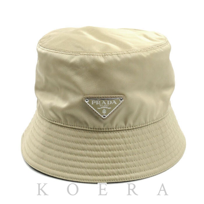 PRADA プラダ Re-Nylon バケットハット ハット デザートベージュ 1HC137_2DMI_F0F24 M ユニセックス【中古】