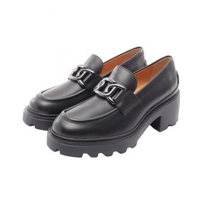 トッズ TOD'S ケイト ローファー 靴 レザー レディース ブラック系 XXW08D0HR40GOC 【中古】