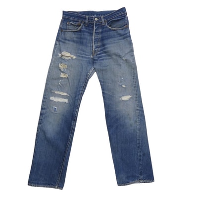 Levi's リーバイス デニムパンツ 60s 501 BIG E Aタイプ Vステッチ ボタン裏刻印4 両面不均等V デニム パンツ インディゴブルー系【中古】