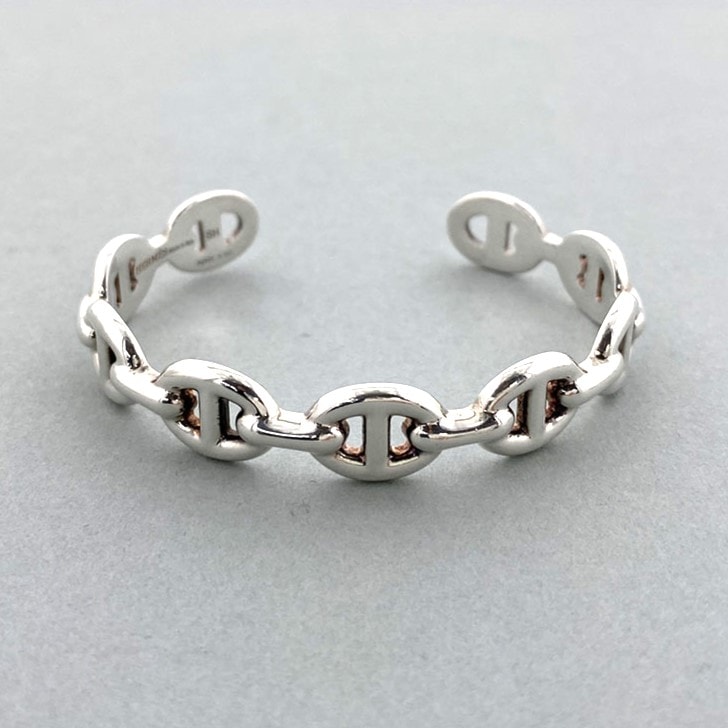 HERMES エルメス シェーヌダンクル アンシェネ バングル シルバー925 シルバー レディース【中古】