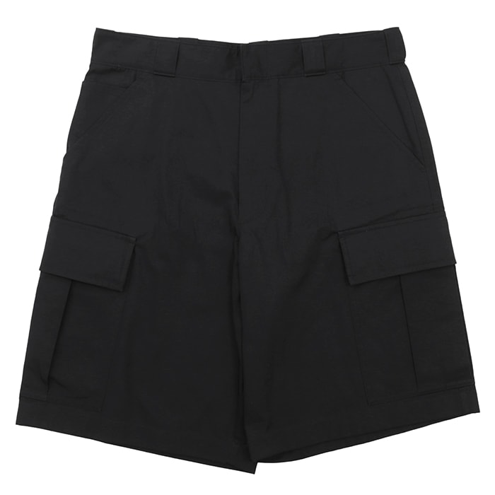 【極美品】PRADA プラダ パンツ ハーフ サイズ M メンズ 2023年製 ロゴ トライアングルワッペン ショーツ カーゴ ミリタリー 高密度コットンツイル バミューダ ワイドシルエット ショート ボトムス ブラック 黒 イタリア製